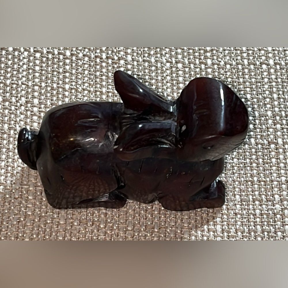 Vintage hand carved rabbit bunny hare figurine natural stone yoga Chinese Zodiac - Picture 8 of 12